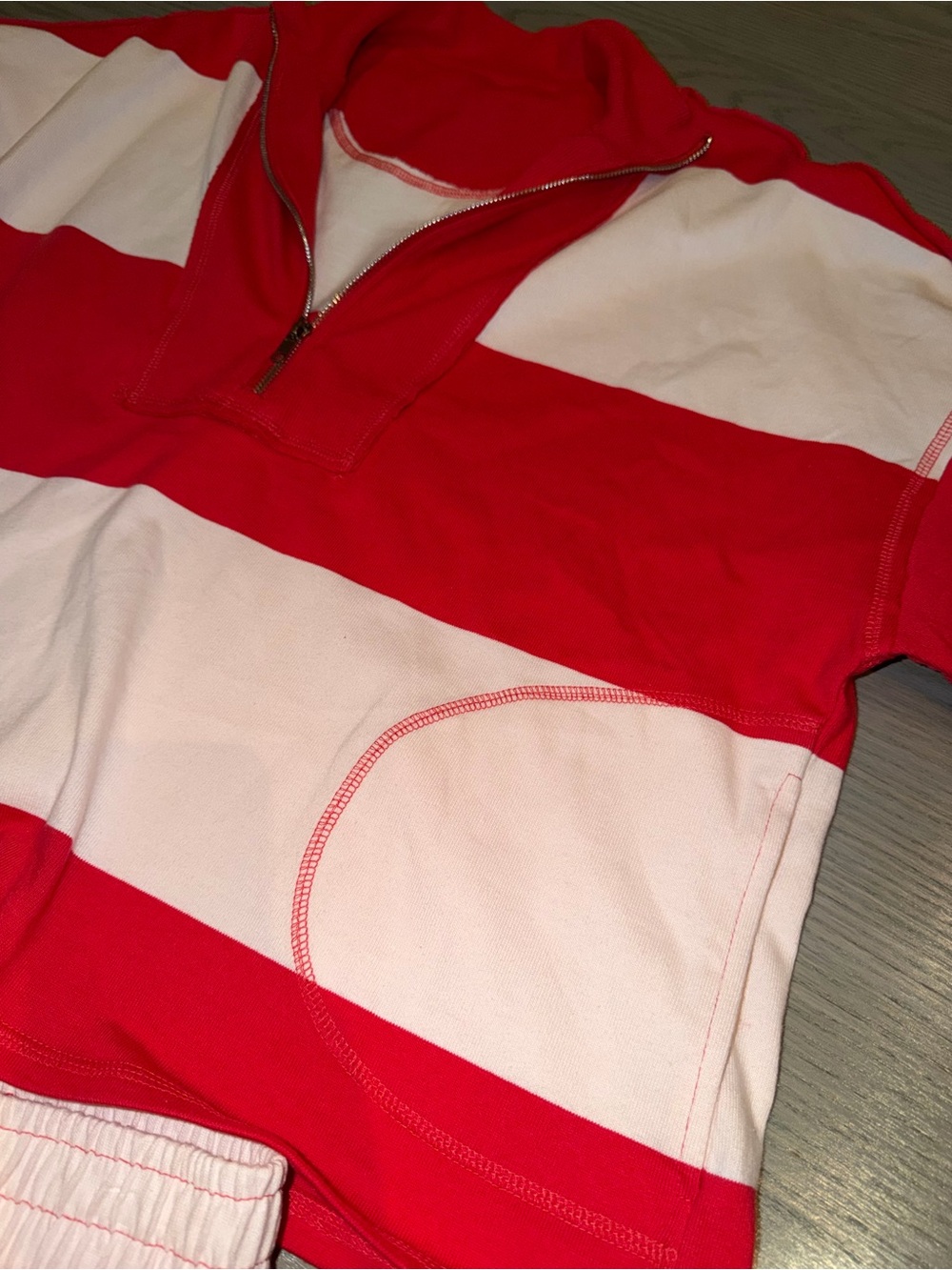 FP Movement by Free People Red and White Striped Athletic Shorts Set - Picture 5 of 7